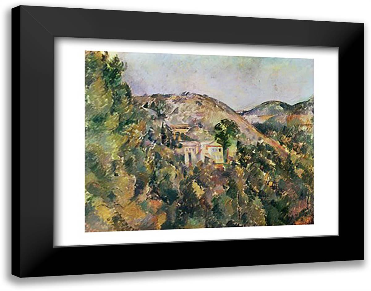 View of the Domaine Saint-Joseph, late 1880s 28x22 Black Modern Wood Framed Art Print Poster by Cezanne, Paul