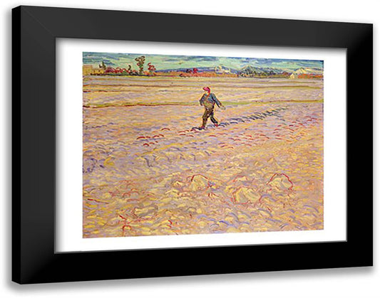 The Sower, 1888 28x22 Black Modern Wood Framed Art Print Poster by Van Gogh, Vincent