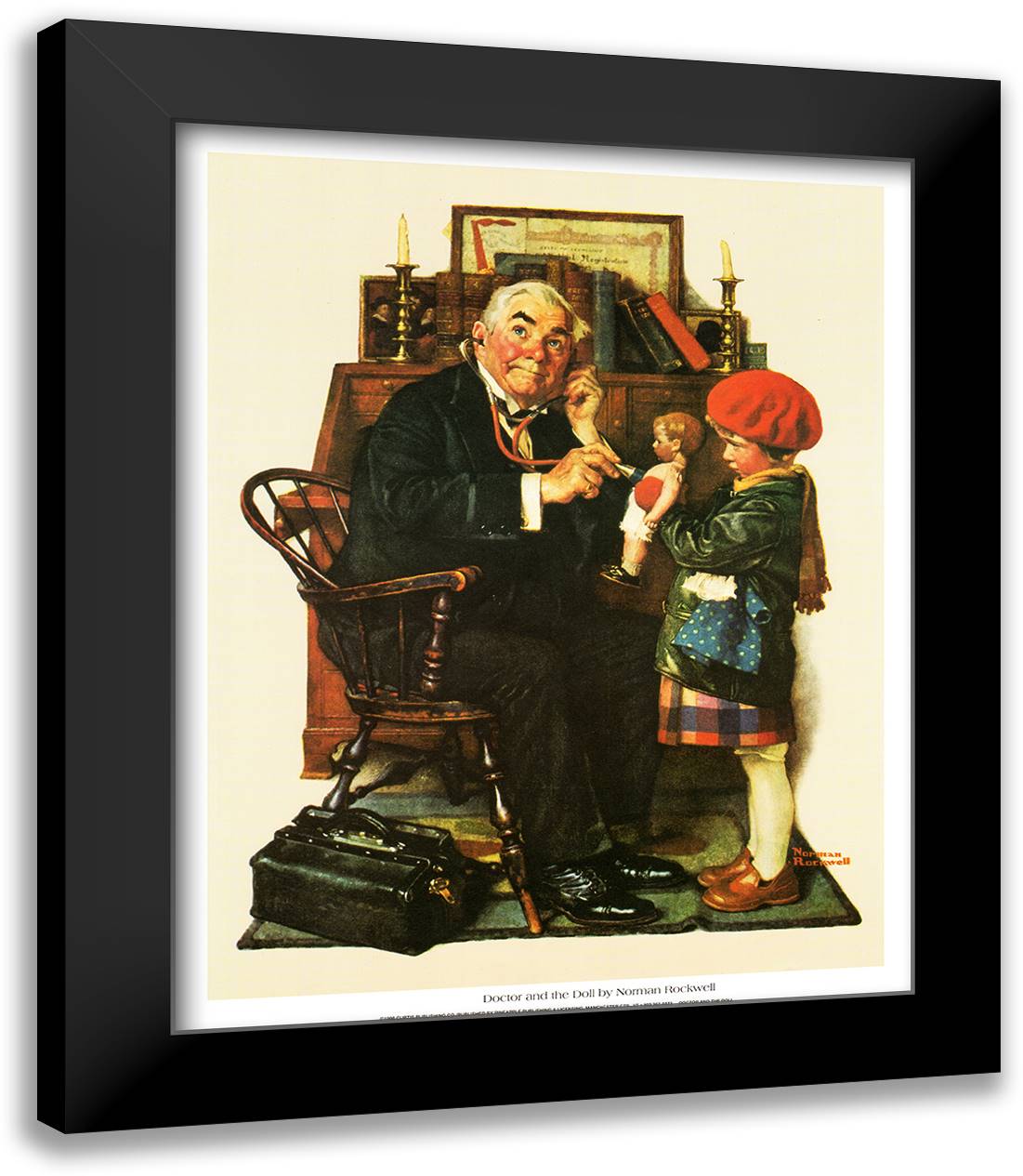 Doctor and the Doll 16x19 Black Modern Wood Framed Art Print Poster by Rockwell, Norman