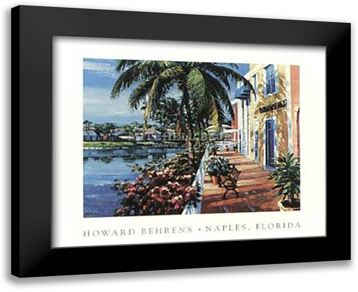 Naples, Florida 18x15 Black Modern Wood Framed Art Print Poster by Behrens, Howard