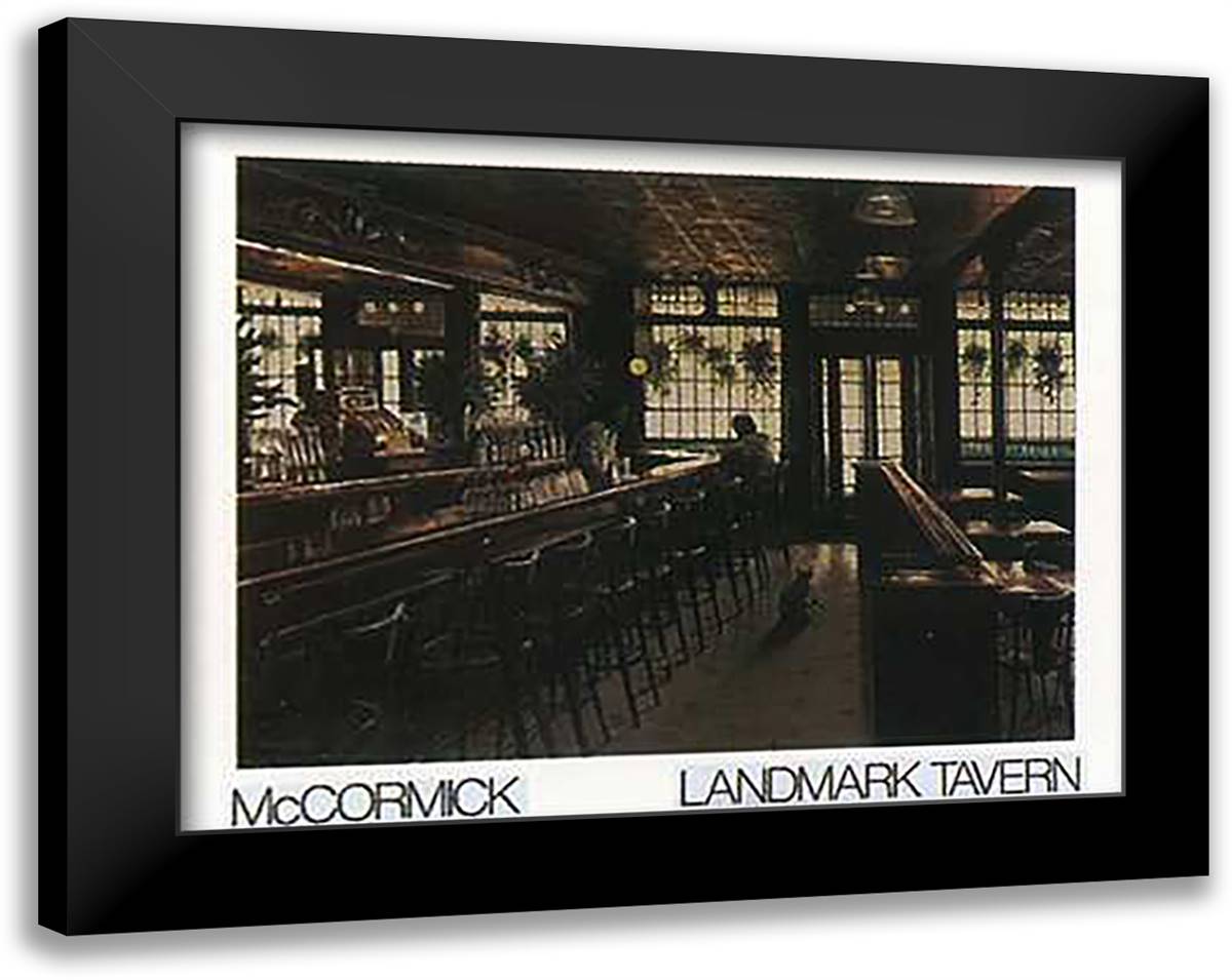 Landmark Tavern 36x28 Black Modern Wood Framed Art Print Poster by McCormick, Harry