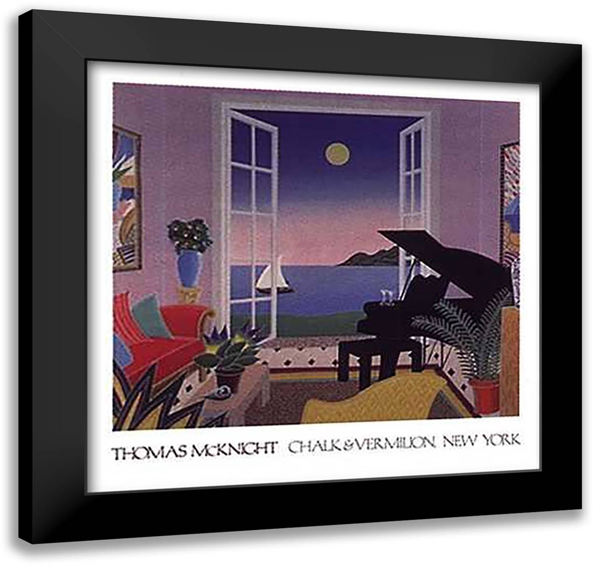 Barbados 28x28 Black Modern Wood Framed Art Print Poster by McKnight, Thomas
