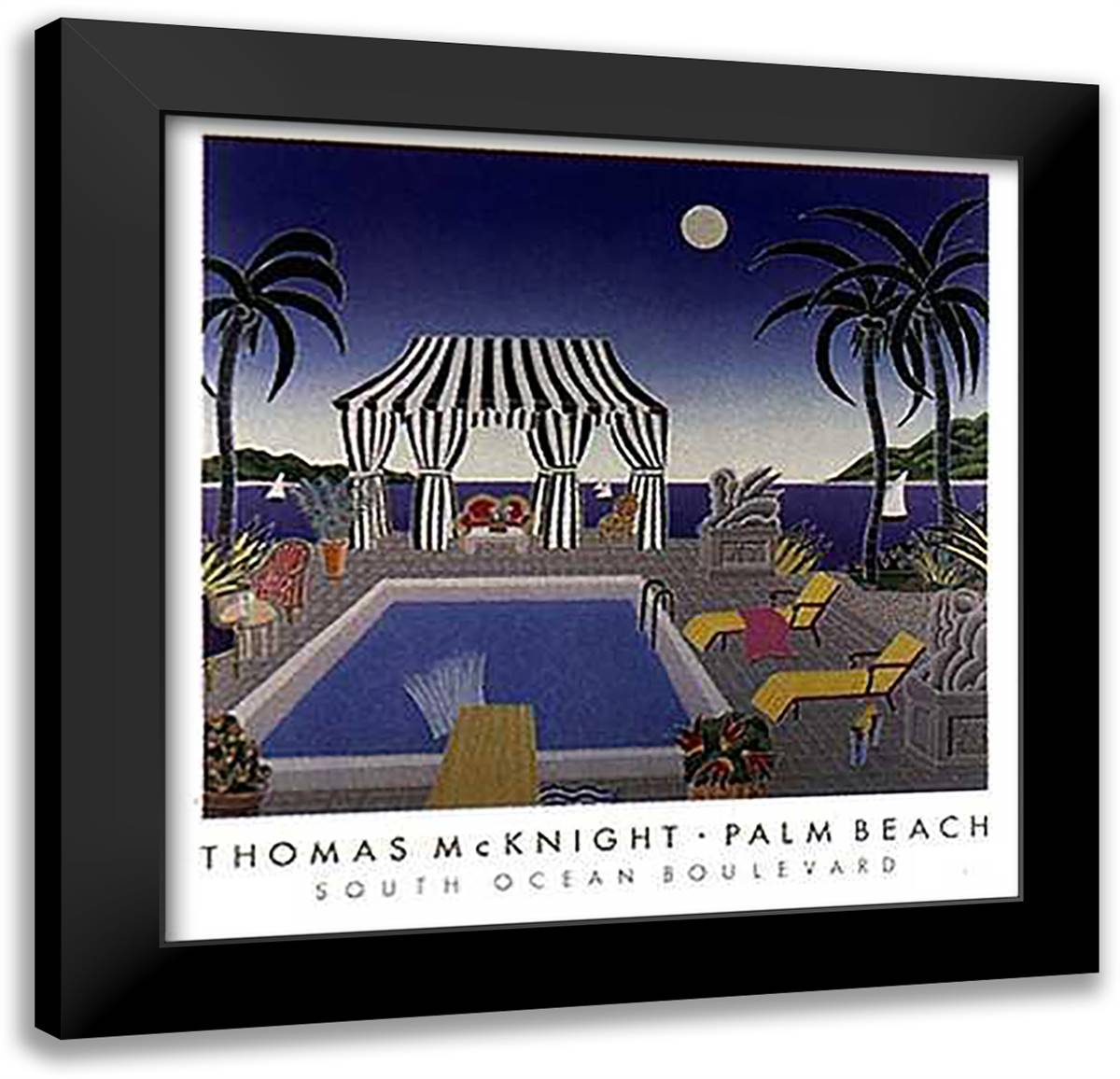 South Ocean Boulevard 28x28 Black Modern Wood Framed Art Print Poster by McKnight, Thomas