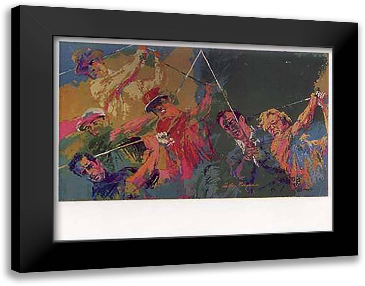 Golf Champions 38x28 Black Modern Wood Framed Art Print Poster by Neiman, LeRoy