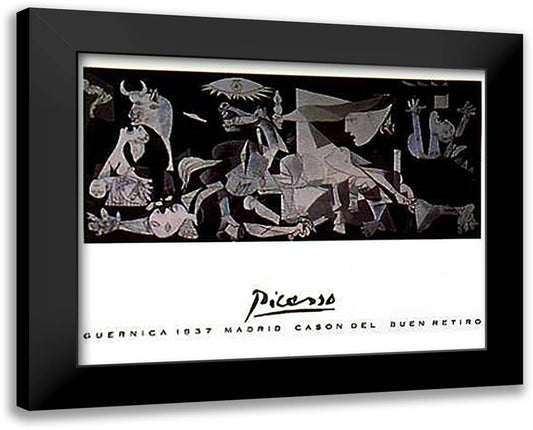 Guernica 36x28 Black Modern Wood Framed Art Print Poster by Picasso, Pablo