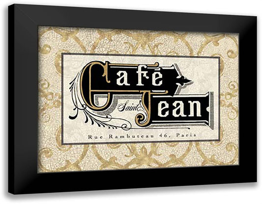 Cafe Saint Jean 18x15 Black Modern Wood Framed Art Print Poster