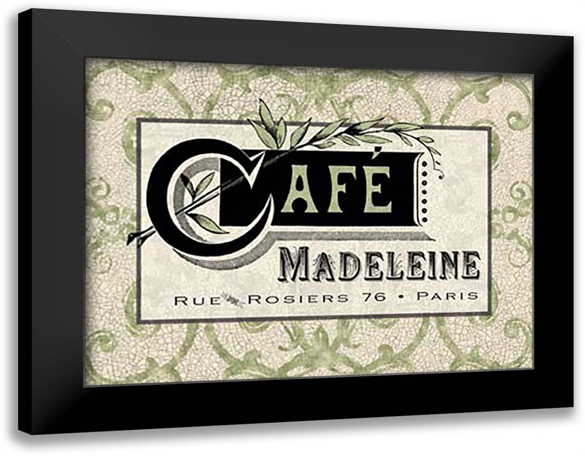 Cafe Madeleine 18x15 Black Modern Wood Framed Art Print Poster