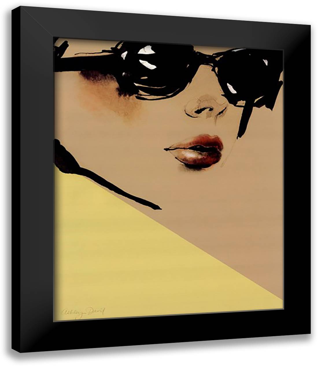 Chic 15x18 Black Modern Wood Framed Art Print Poster by David, Ashley
