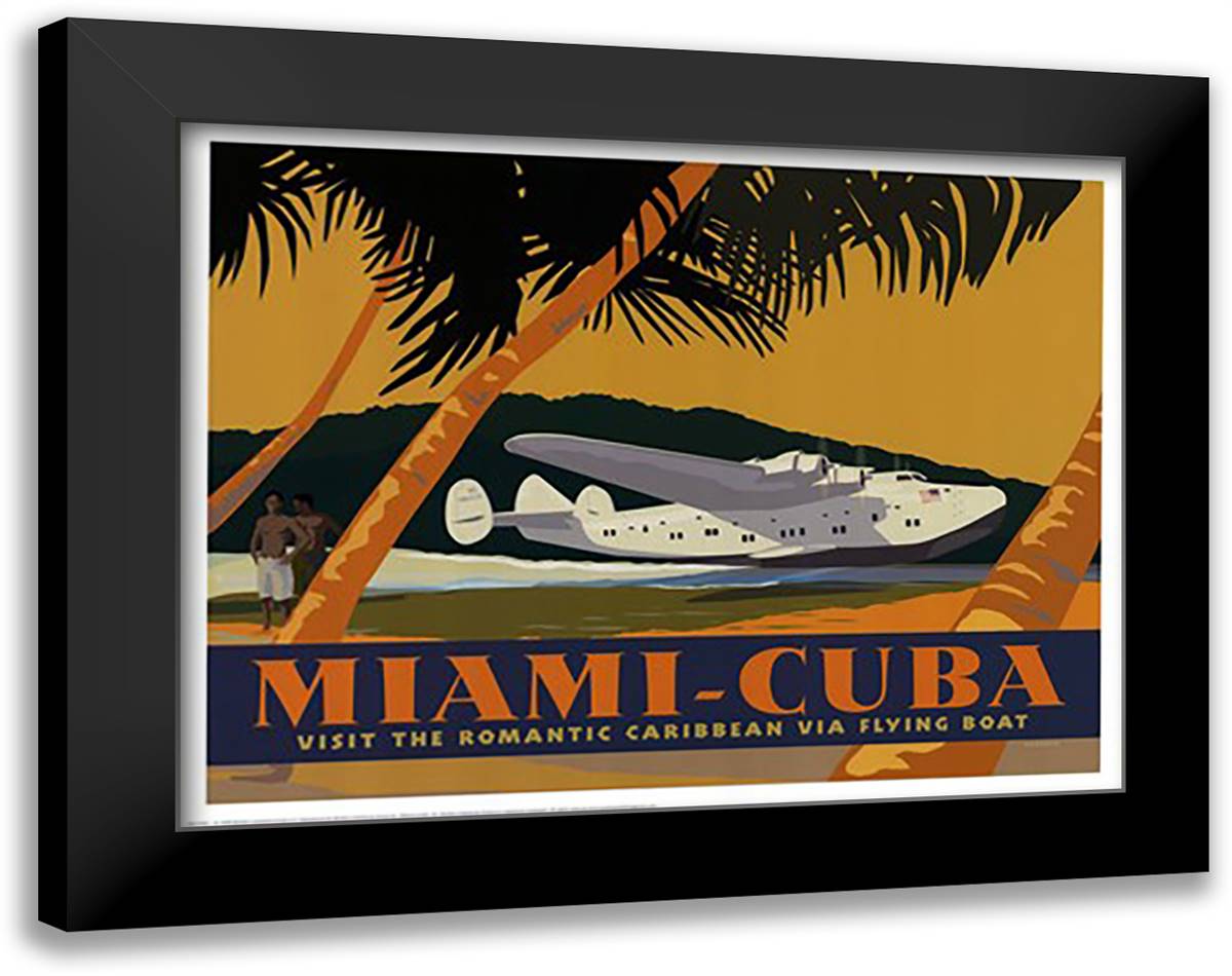 Miami-Cuba 21x17 Black Modern Wood Framed Art Print Poster by Grandin, David
