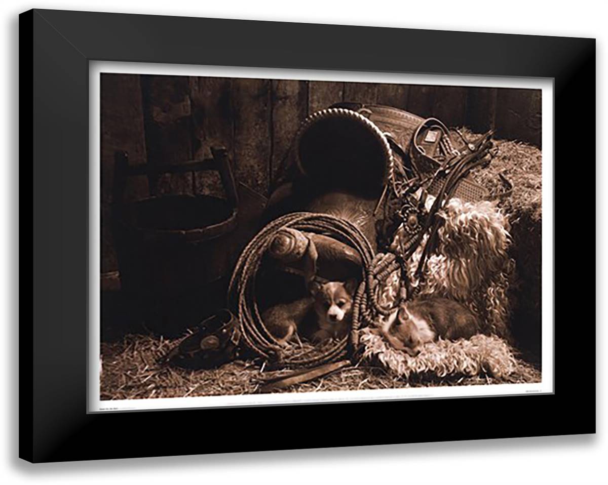 Waitin For The Boss 21x17 Black Modern Wood Framed Art Print Poster by Dawson, Robert