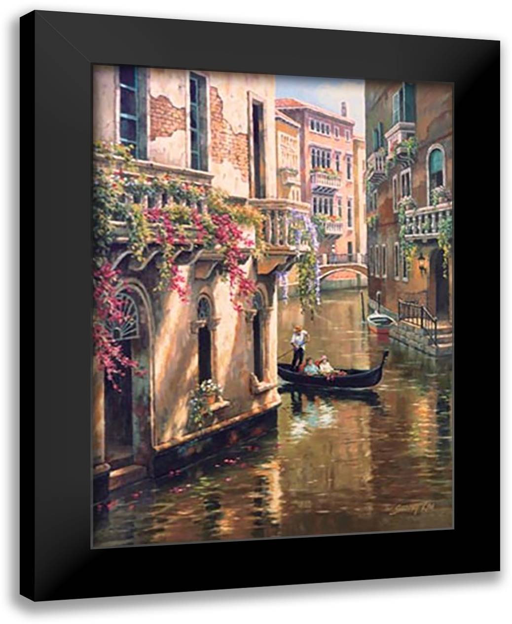 Afternoon Chat 28x34 Black Modern Wood Framed Art Print Poster by Kim, Sung