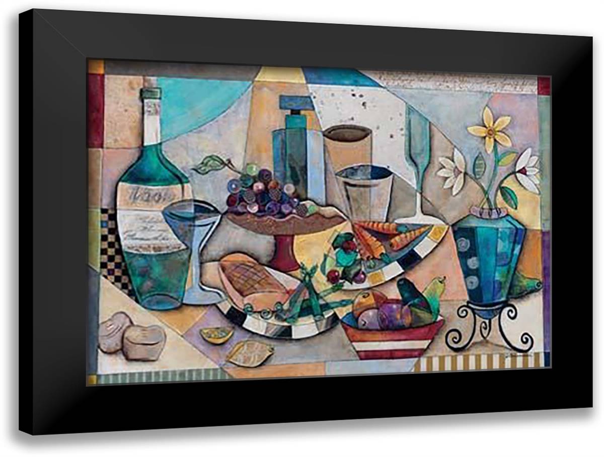 Pass The Salmon 12x10 Black Modern Wood Framed Art Print Poster by Bonaventura, Jennifer