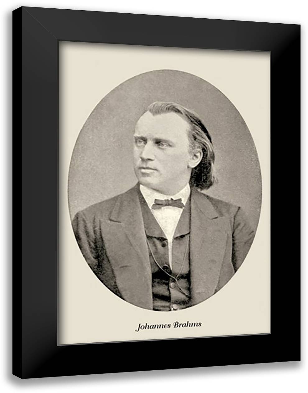 Johannes Brahms 24x33 Black Modern Wood Framed Art Print Poster by Thomas, Theodore