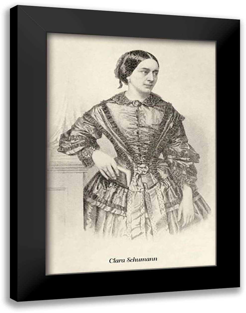 Clara Schumann 24x33 Black Modern Wood Framed Art Print Poster by Thomas, Theodore