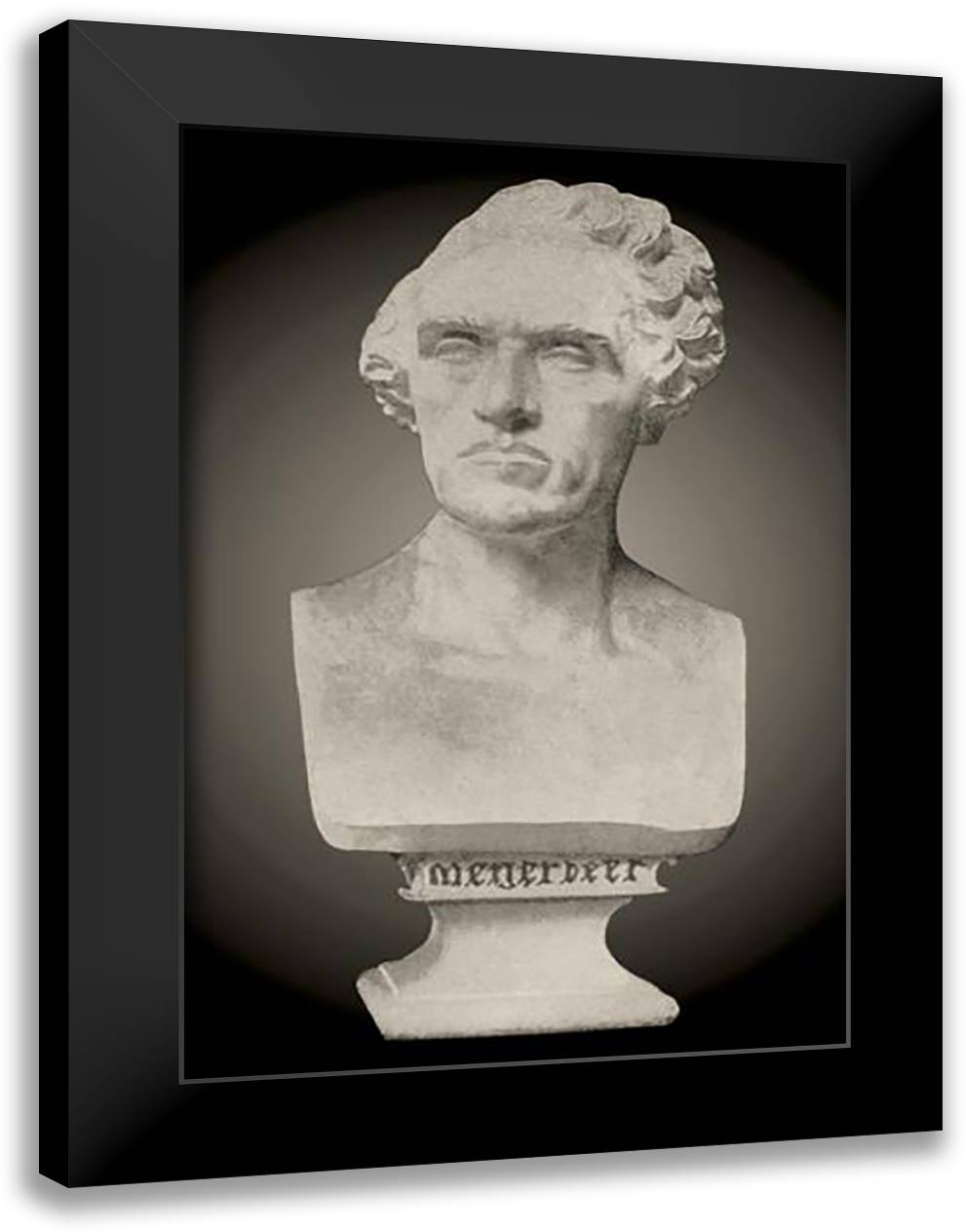 Bust of Meyerbeer 24x33 Black Modern Wood Framed Art Print Poster by Thomas, Theodore