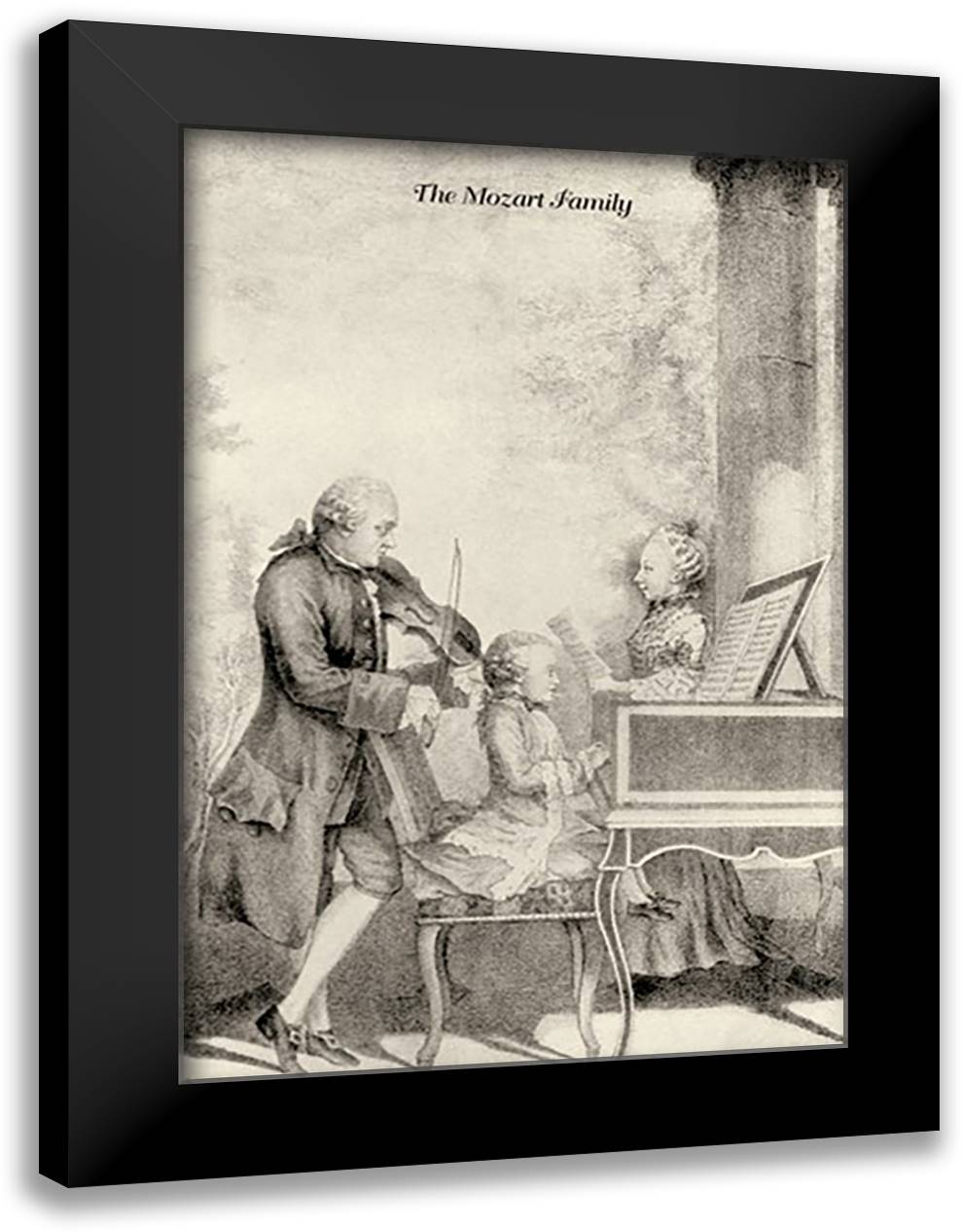 Mozart Family 24x33 Black Modern Wood Framed Art Print Poster by Thomas, Theodore