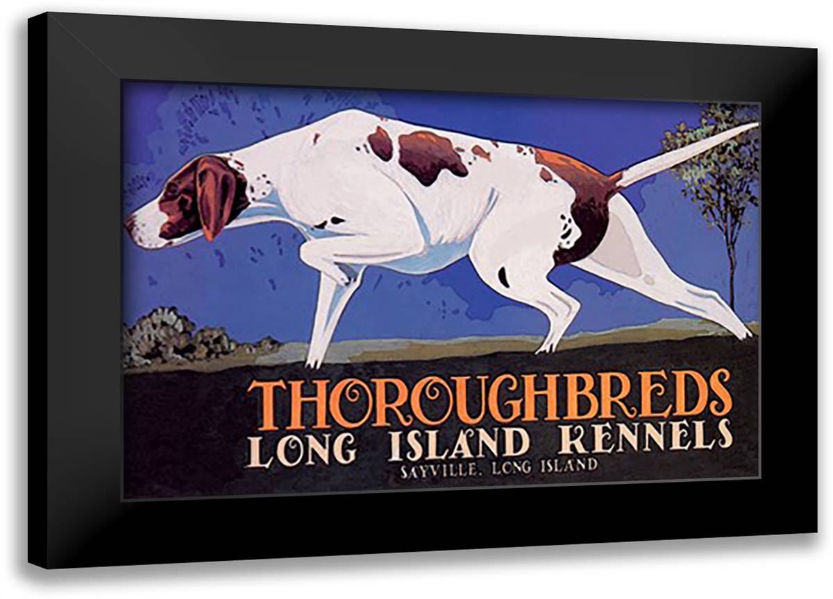 Thoroughbreds - Long Island Kennels 22x16 Black Modern Wood Framed Art Print Poster