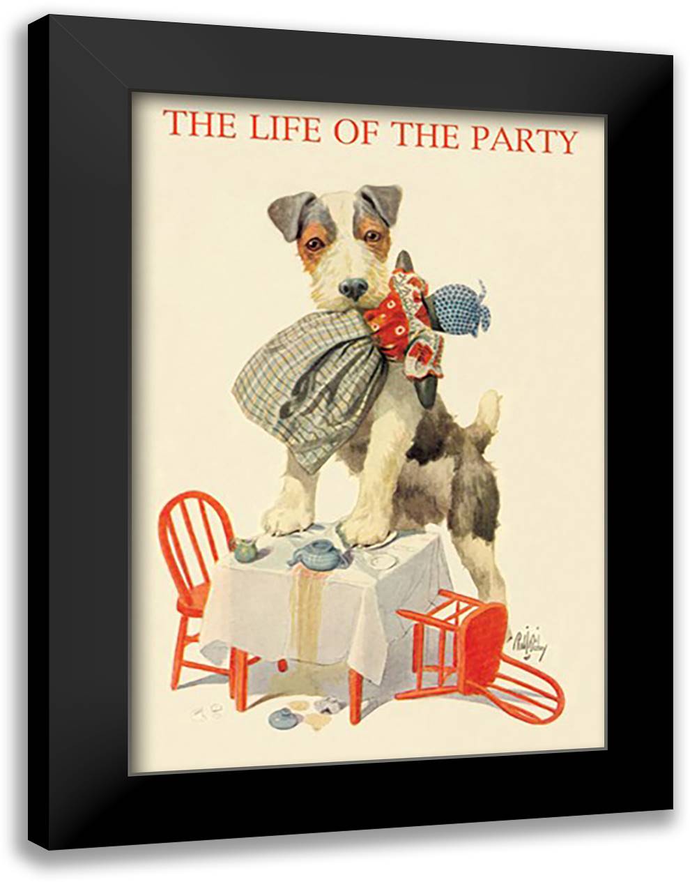 Life of the Party 16x22 Black Modern Wood Framed Art Print Poster