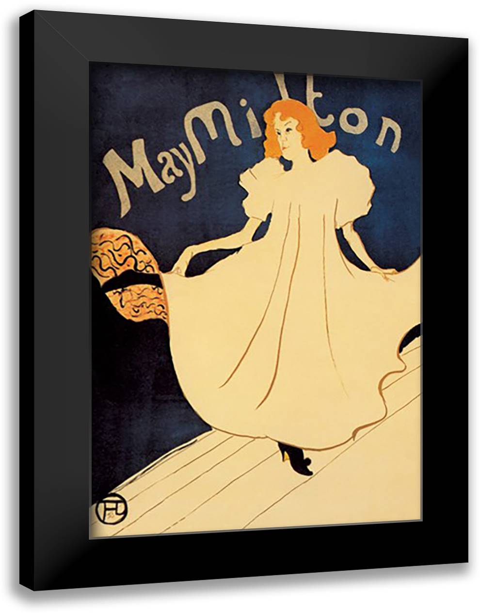 May Milton on Stage 16x22 Black Modern Wood Framed Art Print Poster by Toulouse-Lautrec, Henri de
