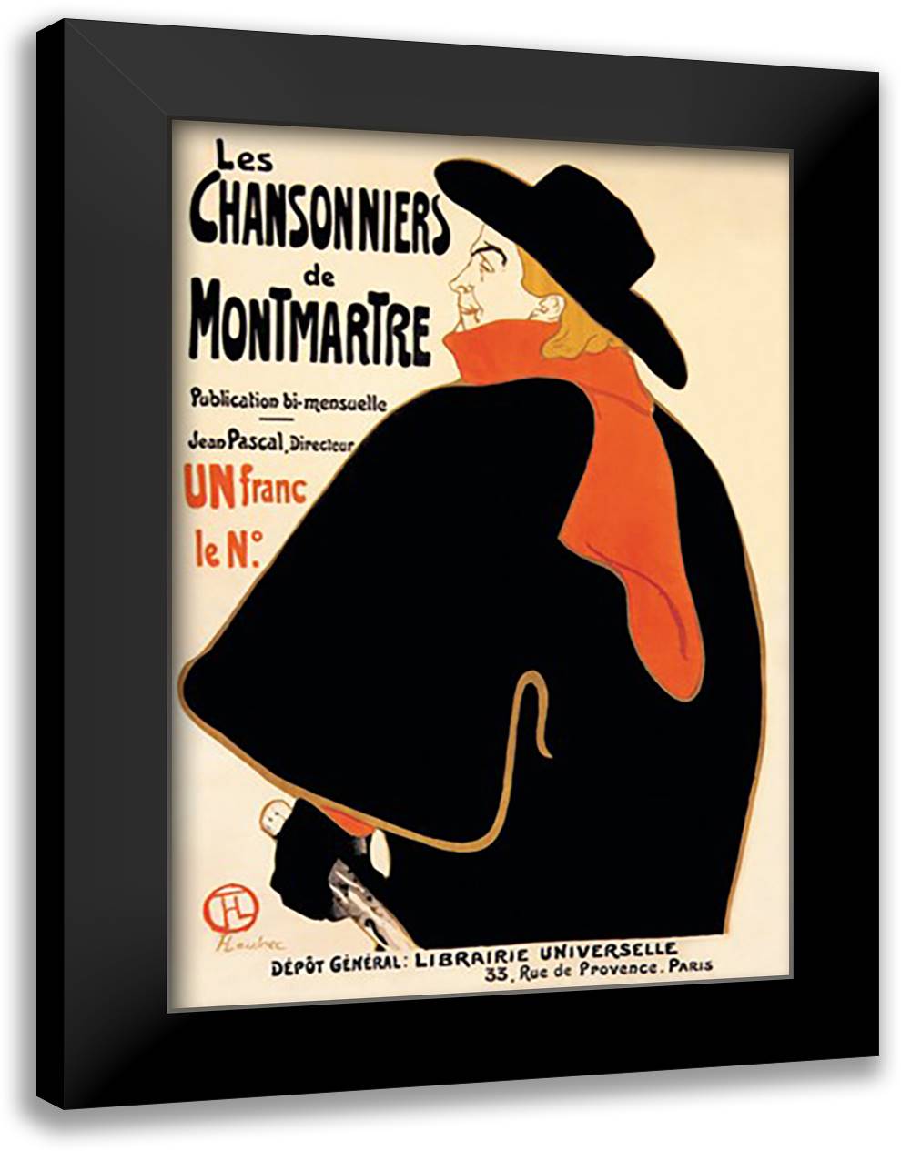 Chansonniers de Montmartre 16x22 Black Modern Wood Framed Art Print Poster by Toulouse-Lautrec, Henri de