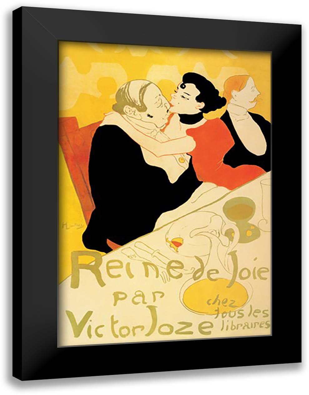 Reine de Joie 16x22 Black Modern Wood Framed Art Print Poster by Toulouse-Lautrec, Henri de