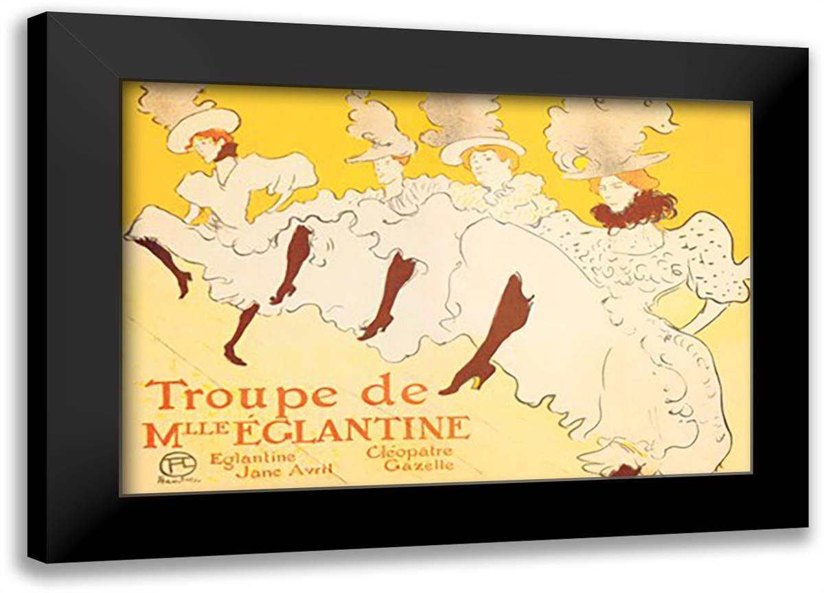 Troupe de Mille Eglantine 22x16 Black Modern Wood Framed Art Print Poster by Toulouse-Lautrec, Henri de