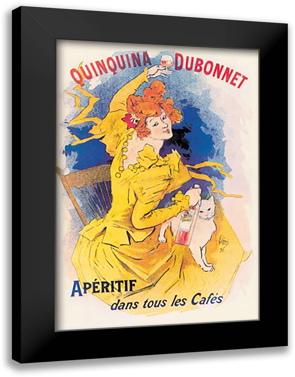 Quinquina Dubonnet Apertif #1 16x22 Black Modern Wood Framed Art Print Poster by Cheret, Jules