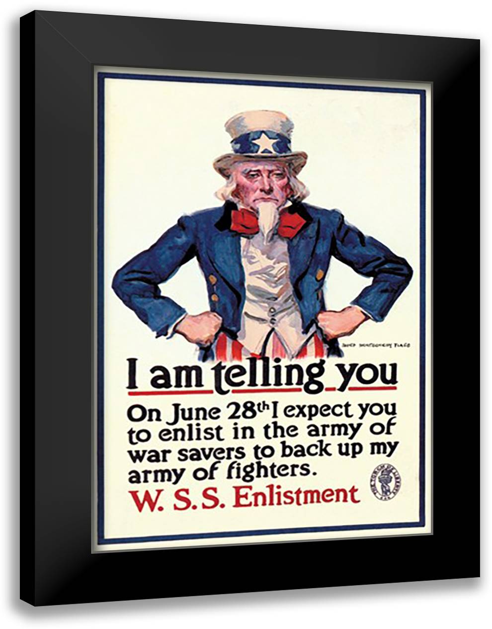I Am Telling You 16x22 Black Modern Wood Framed Art Print Poster by Flagg, James Montgomery