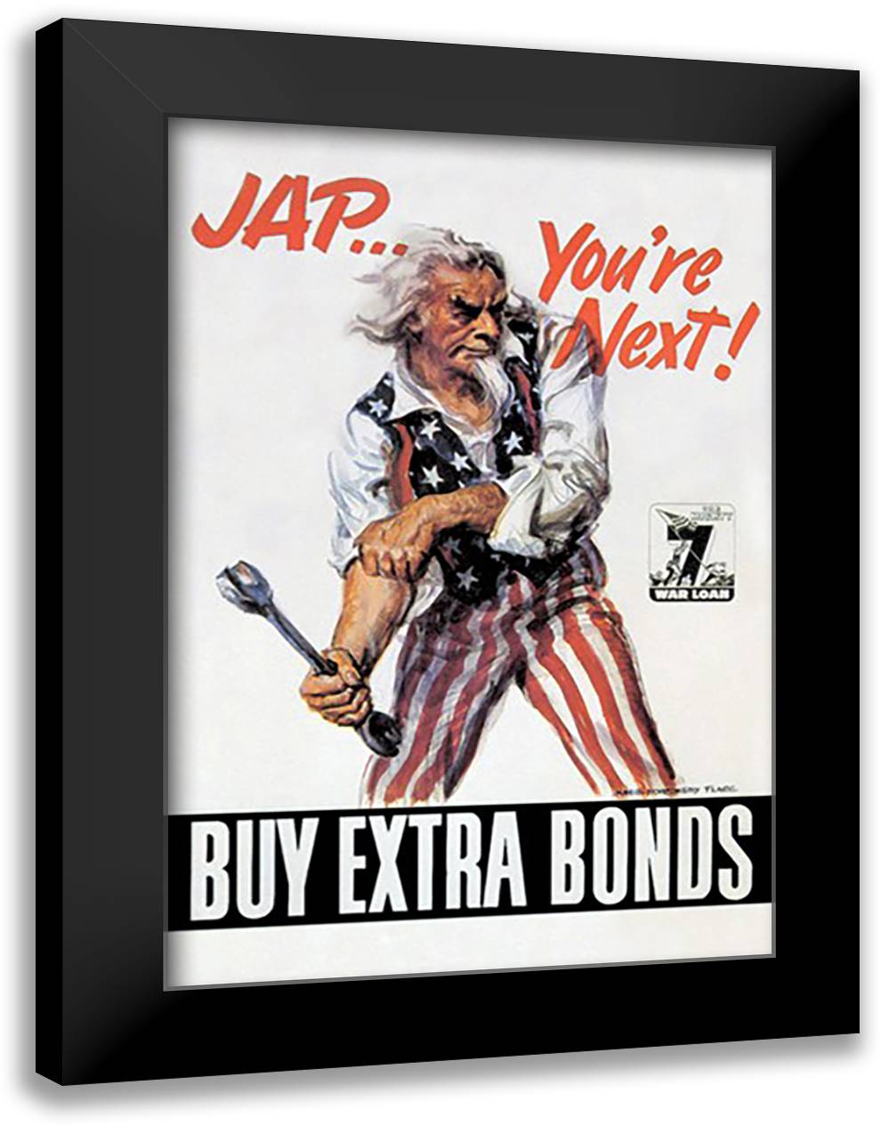 JapYou're Next! Buy Extra Bonds! 16x22 Black Modern Wood Framed Art Print Poster by Flagg, James Montgomery
