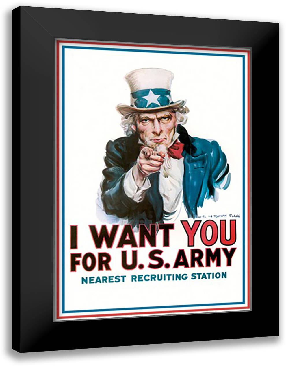 I Want You for the U.S. Army 16x22 Black Modern Wood Framed Art Print Poster by Flagg, James Montgomery