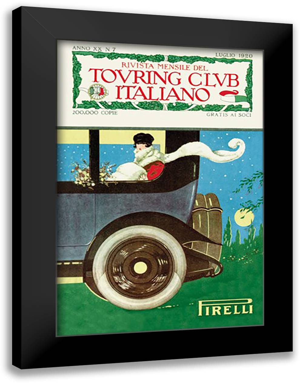 Touring Club Italiano 16x22 Black Modern Wood Framed Art Print Poster