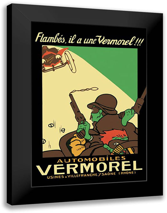 Vermorel Automobiles 16x22 Black Modern Wood Framed Art Print Poster