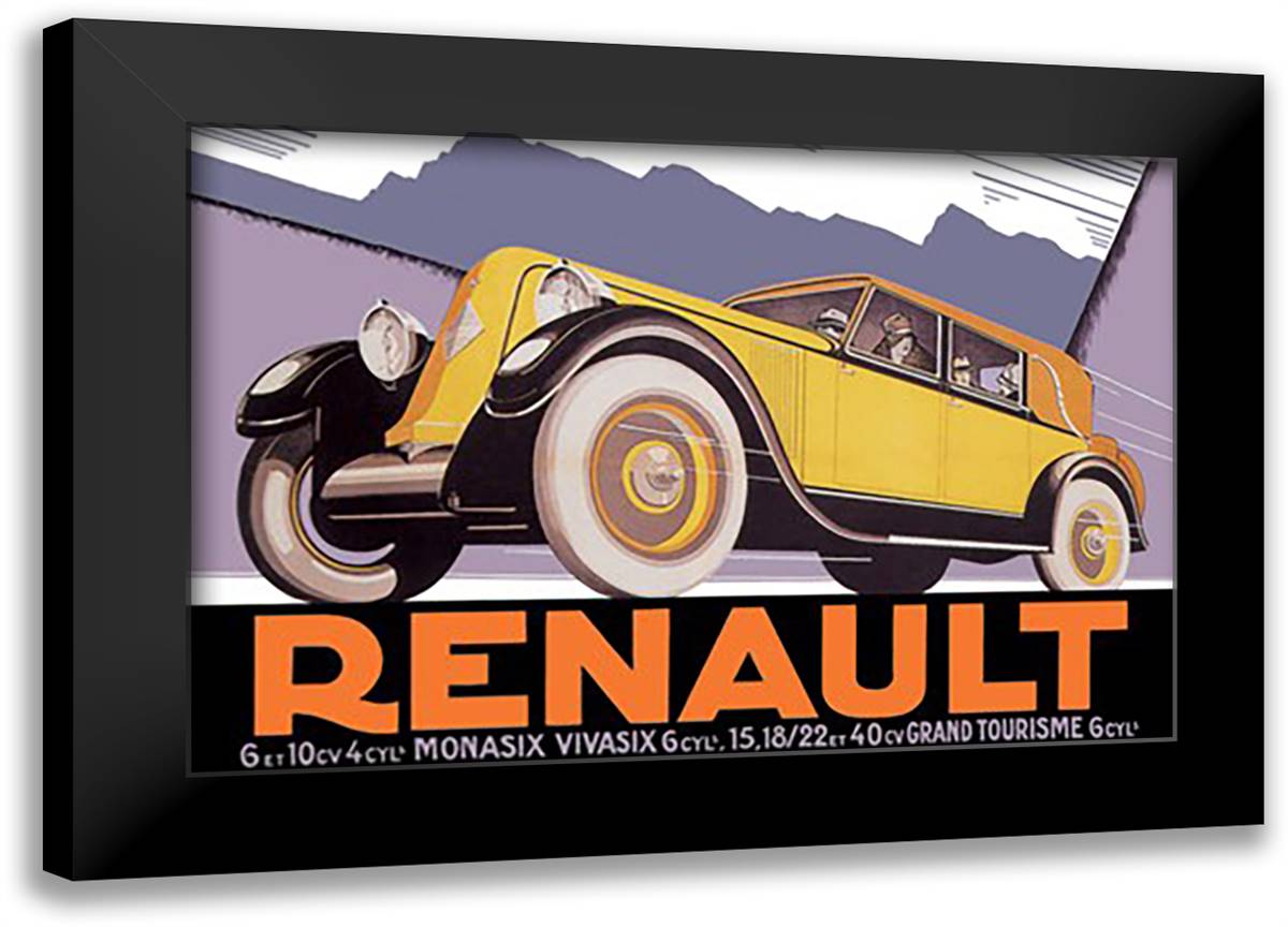 Renault 22x16 Black Modern Wood Framed Art Print Poster