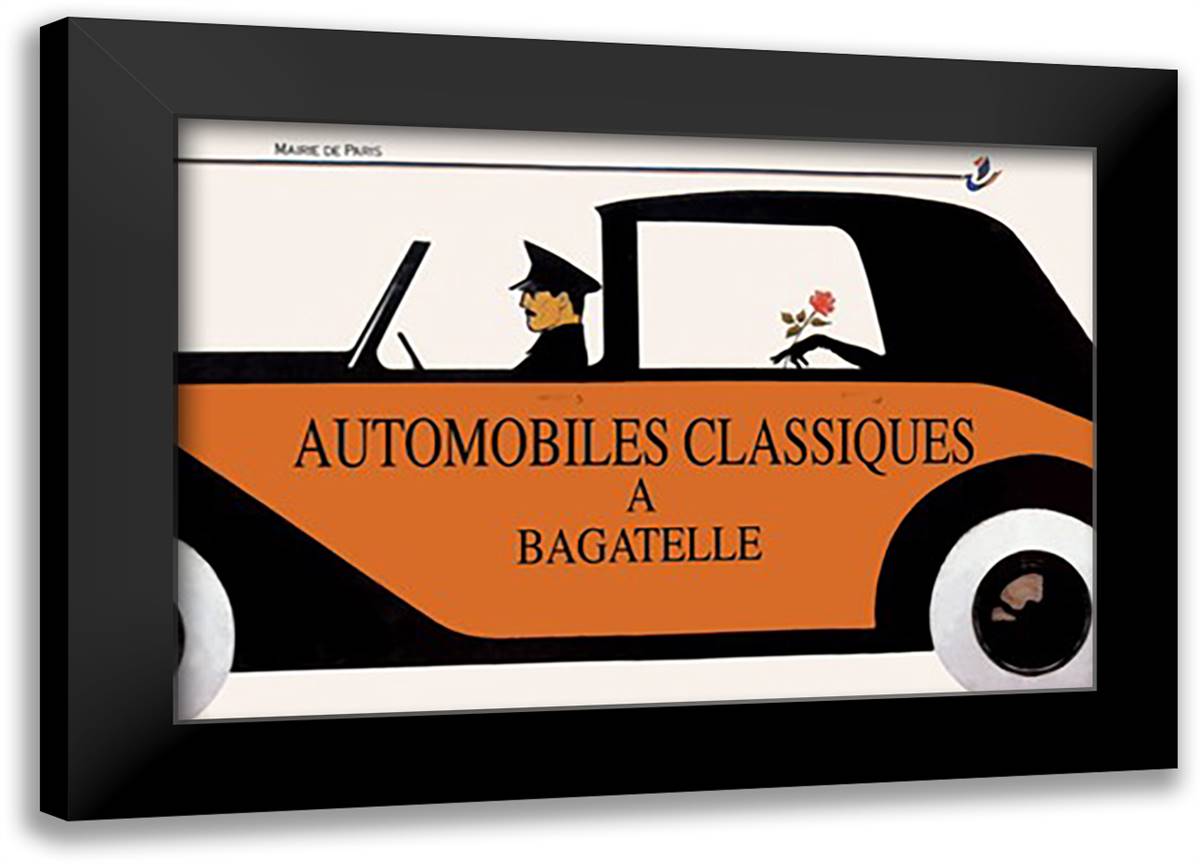 Automobiles Classiques a Bagatelle 22x16 Black Modern Wood Framed Art Print Poster