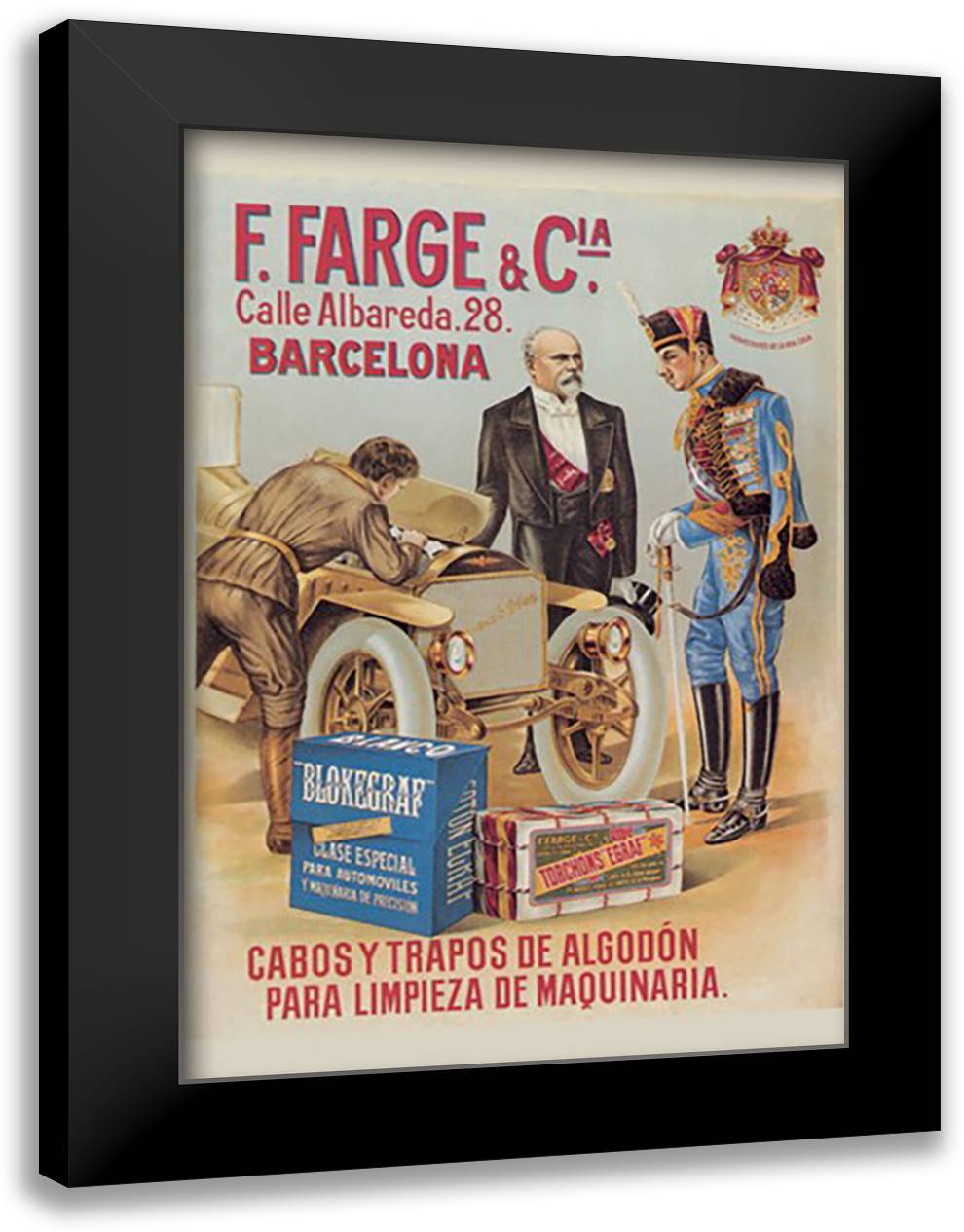F. Farge 16x22 Black Modern Wood Framed Art Print Poster