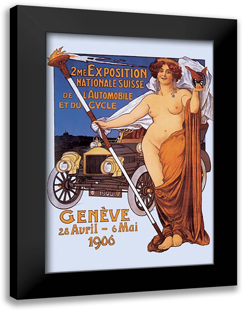 Exposition Nationale Suisse 16x22 Black Modern Wood Framed Art Print Poster