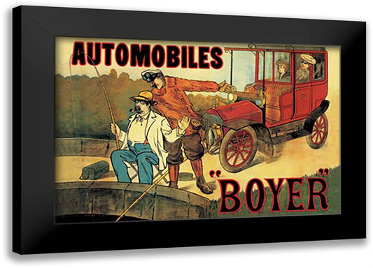 Boyer - Automobiles 22x16 Black Modern Wood Framed Art Print Poster