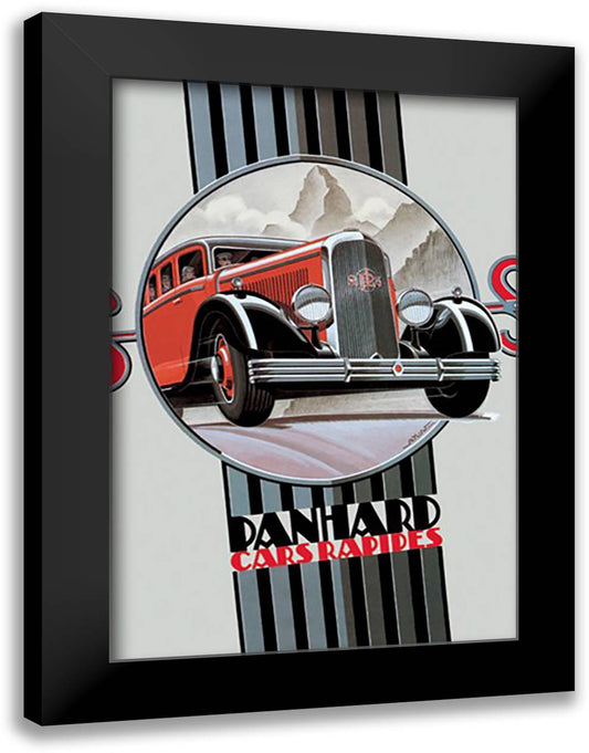 Panhard - Cars Rapides 16x22 Black Modern Wood Framed Art Print Poster