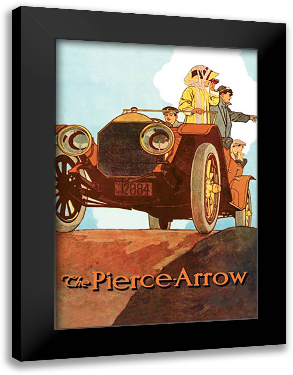 Sightseeing from the Pierce-Arrow 16x22 Black Modern Wood Framed Art Print Poster