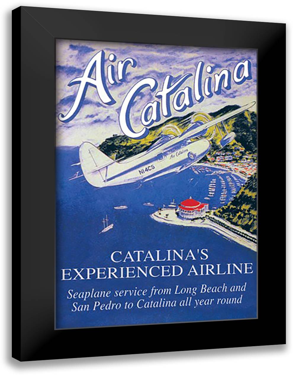 Air Catalina 16x22 Black Modern Wood Framed Art Print Poster by Miltimore, Gary