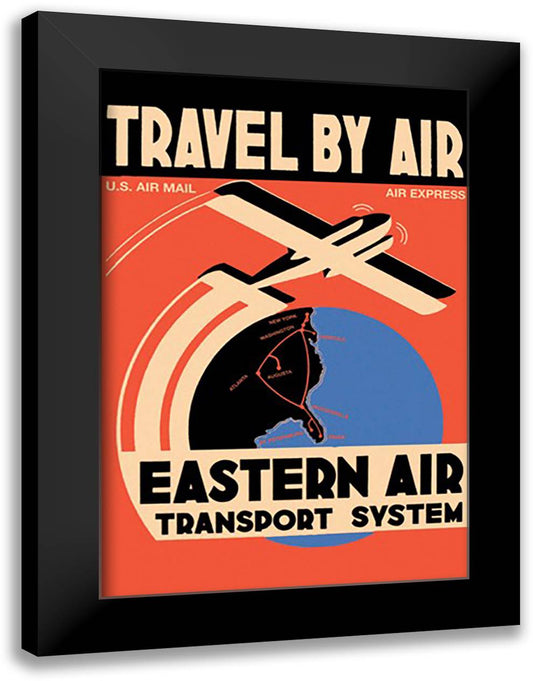 Eastern Air Transport System 16x22 Black Modern Wood Framed Art Print Poster