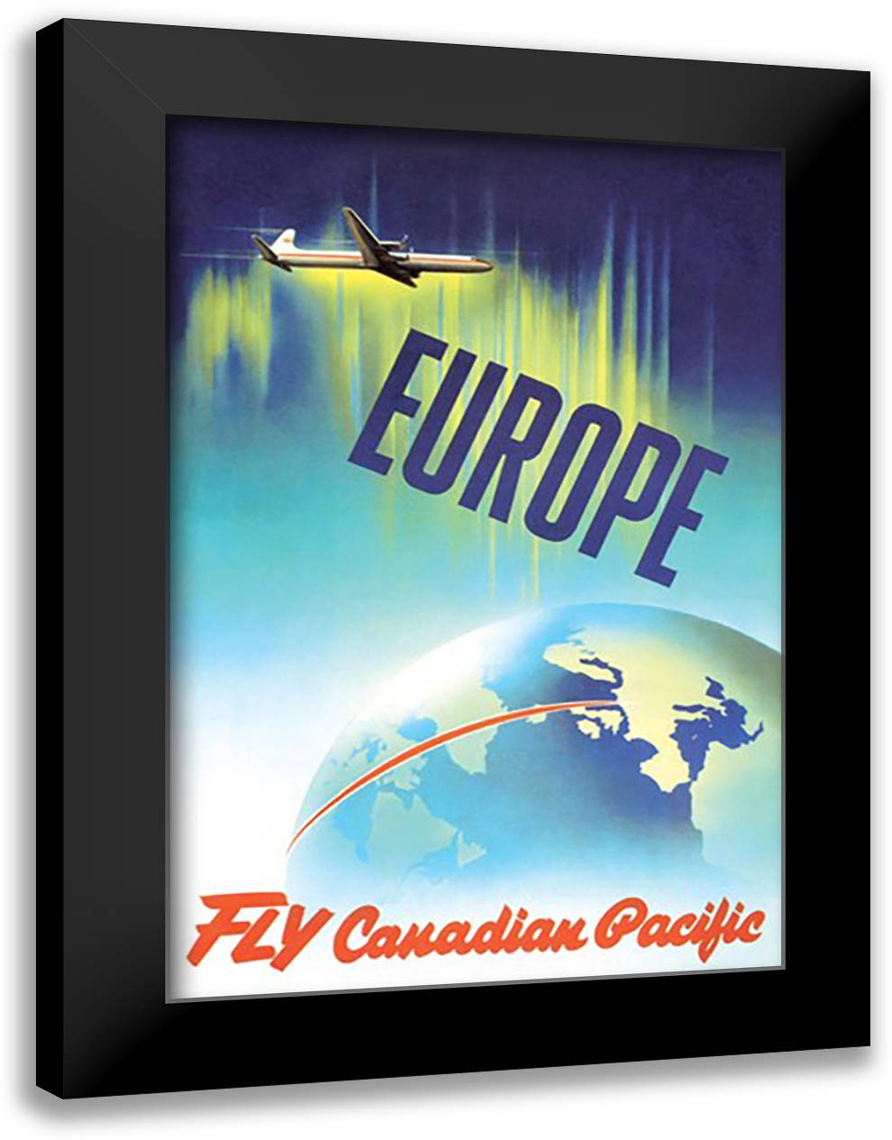 Europe - Fly Canadian Pacific 16x22 Black Modern Wood Framed Art Print Poster by Ewart, P.