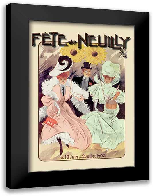 Fete de Neuilly 16x22 Black Modern Wood Framed Art Print Poster by Misti