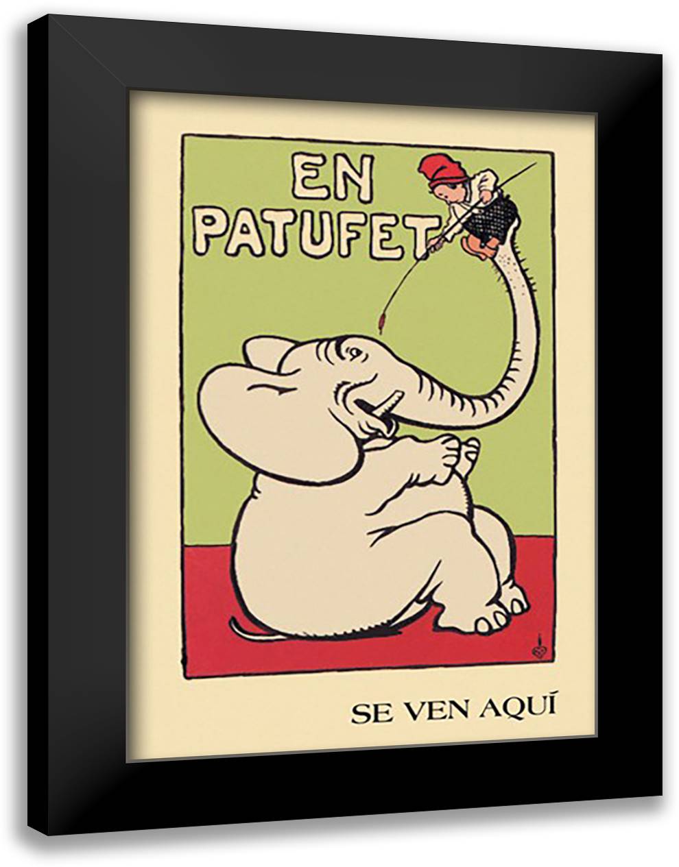En Patufet 16x22 Black Modern Wood Framed Art Print Poster by Cornet, G.
