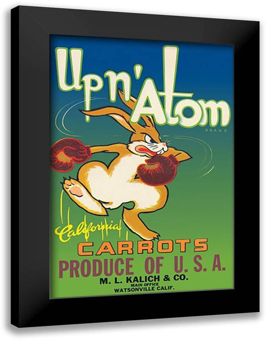 Up N' Atom California Carrots 16x22 Black Modern Wood Framed Art Print Poster