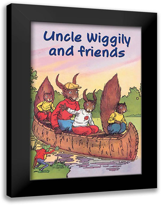 Uncle Wiggily and Friends: The Canoe Trip 16x22 Black Modern Wood Framed Art Print Poster