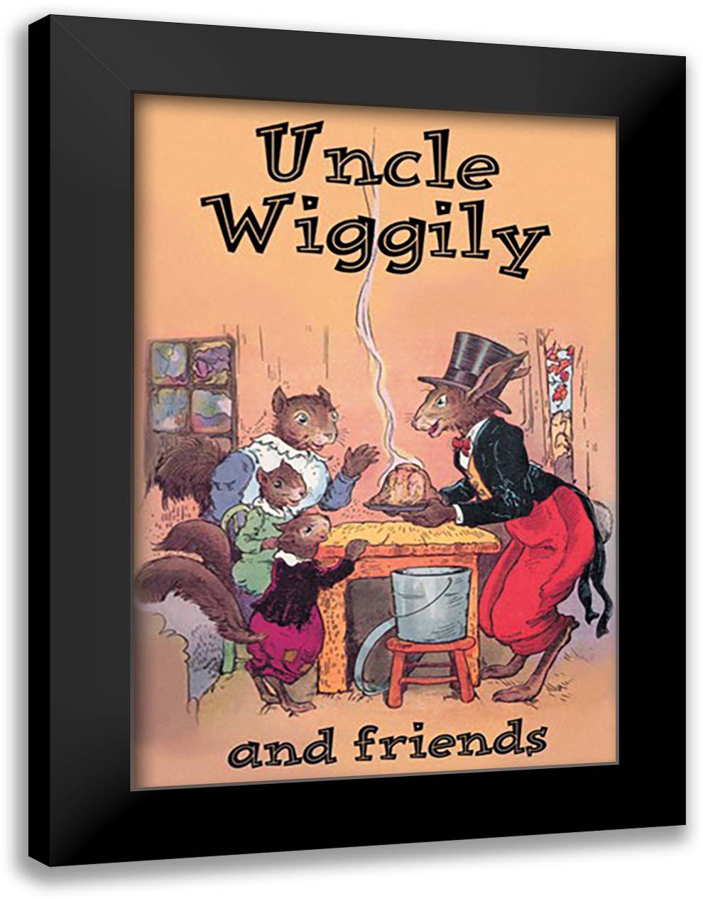 Uncle Wiggily and Friends: Pudding 16x22 Black Modern Wood Framed Art Print Poster