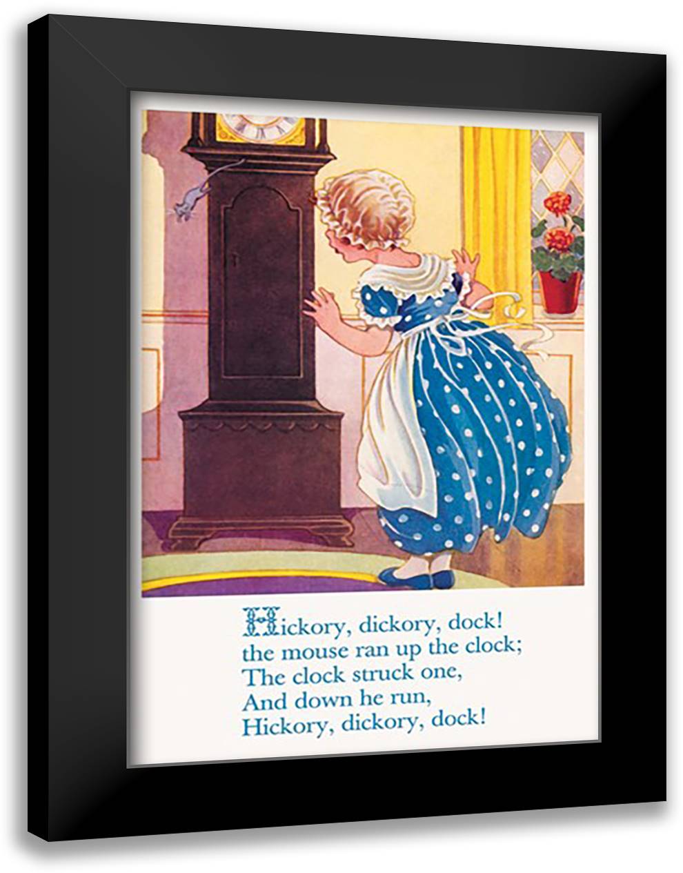 Hickory, Dickory, Dock! 16x22 Black Modern Wood Framed Art Print Poster