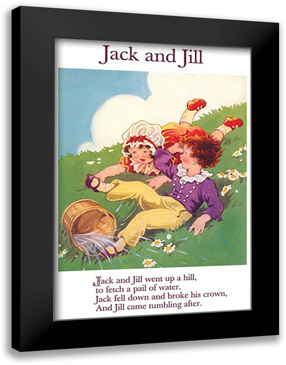 Jack and Jill 16x22 Black Modern Wood Framed Art Print Poster