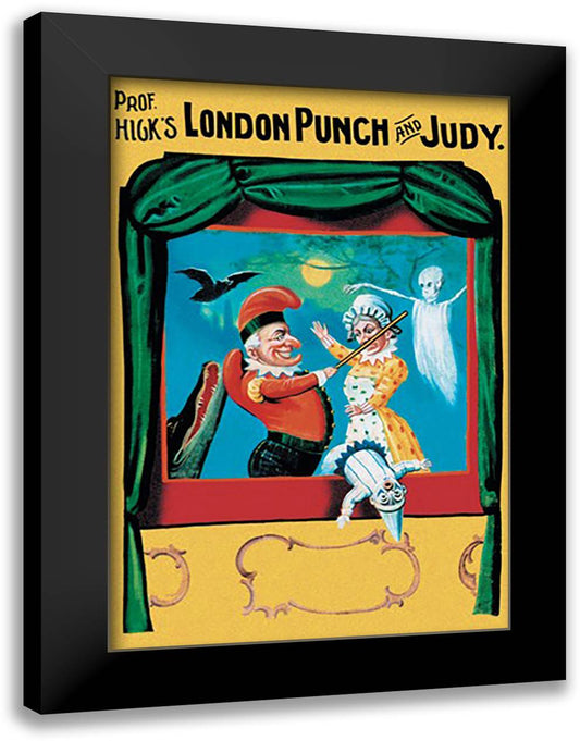 Prof. Hicks London Punch and Judy 16x22 Black Modern Wood Framed Art Print Poster